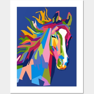 Abstract Geometric Horse in WPAP Posters and Art